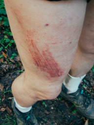 Got this scrape crossing this stream on the first lap