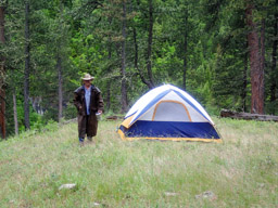 Wyoming cowboy. The rain is just starting.