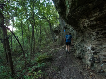 Early on, under overhanging clifffs on the Knob