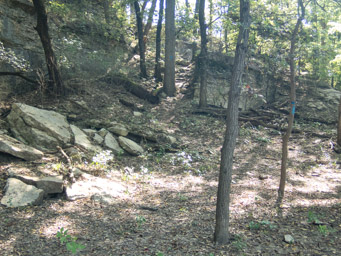 The climb back out of the river bed.