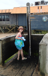 Showering off the sand at Flagler Beach