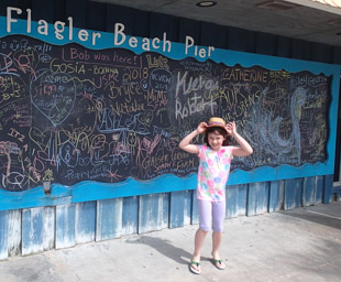 Outside the Funky Pelican, Flager Beach, FL.