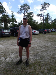 Earl at the start finish, after dropping