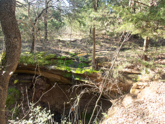 Runoff over one of the waterfalls.