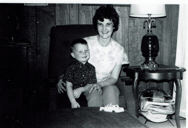 Marj and ? in the basement of 32 McKenzie, late 1960's.