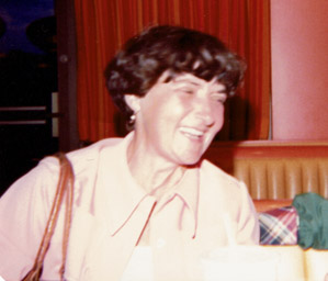 Marj caught laughing, late 1970's.