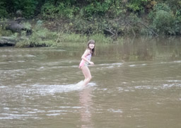 Out near the dropoff.