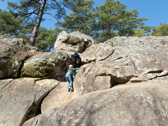 Jack and Jeralyn higher on the Devil's Slide.