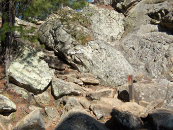 The steep CCC trail to the cave.