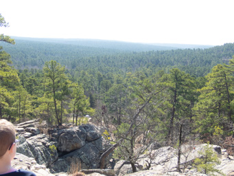 View from heights above Robbers Cave.