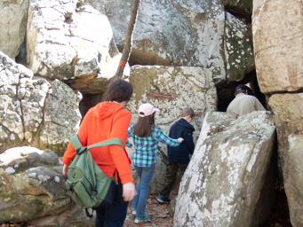 Entering a tight spot.