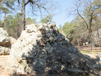 Jeralyn back on top of the rock.