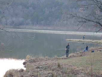 That couple caught two Largemouth Bass in the morning.