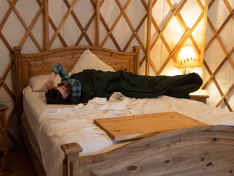 Attached by a sleeping bag while packing up.